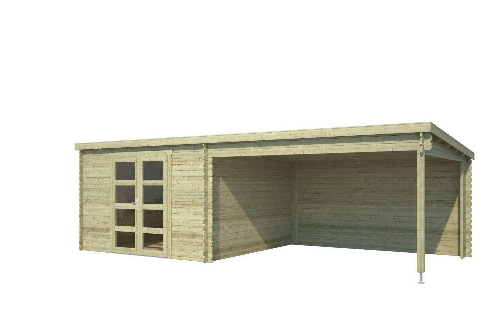 Outdoor Life Blokhut Olenka Groen Geïmpregneerd 710 x 330 cm - Afbeelding 2